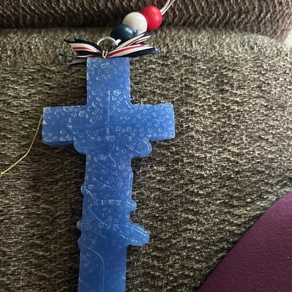 Blue Cross Hanging Ornament - Picture 1 of 1
